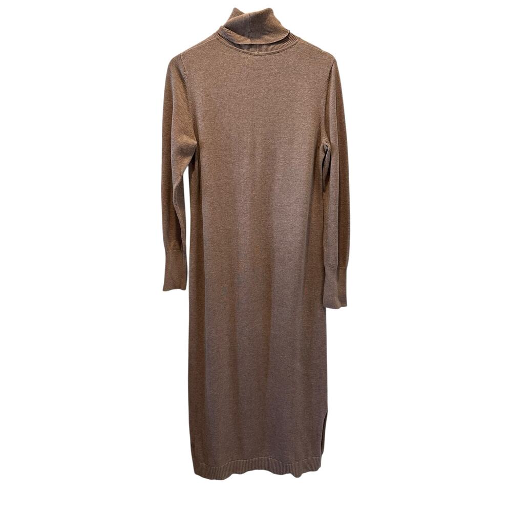 Peruvian Connection Pima Cotton Maxi Sweater Dress Taupe Size M Minimalist Chic